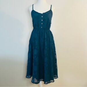 Floral Jacquard Midi Dress Teal LC Lauren Conrad Women’s 2